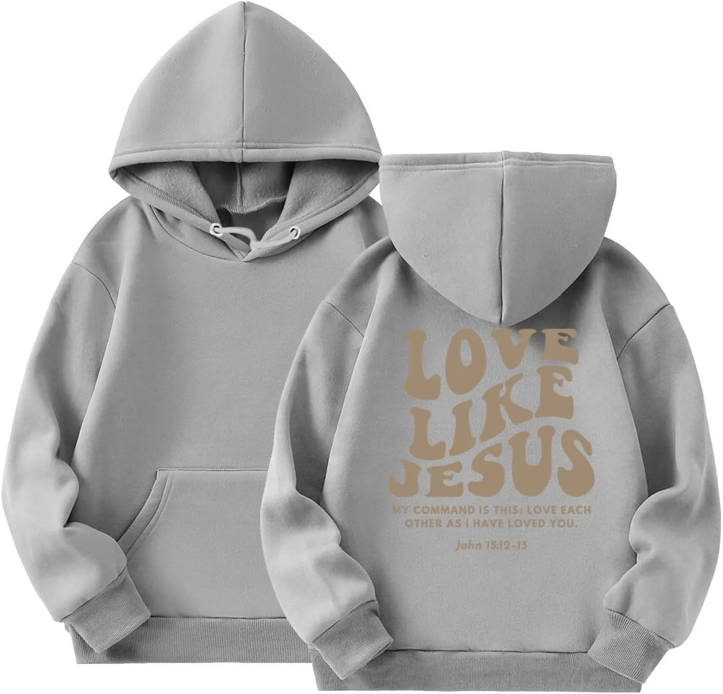 Love Like Jesus Hoodies for Girls Oversized Sweatshirt Letter Graphic Cute Sweatshirts Casual Loose Fall Clothes