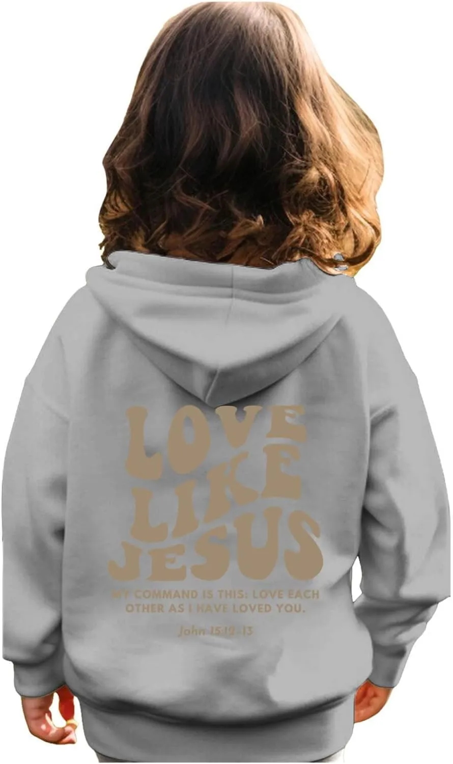 Love Like Jesus Hoodies for Girls Oversized Sweatshirt Letter Graphic Cute Sweatshirts Casual Loose Fall Clothes