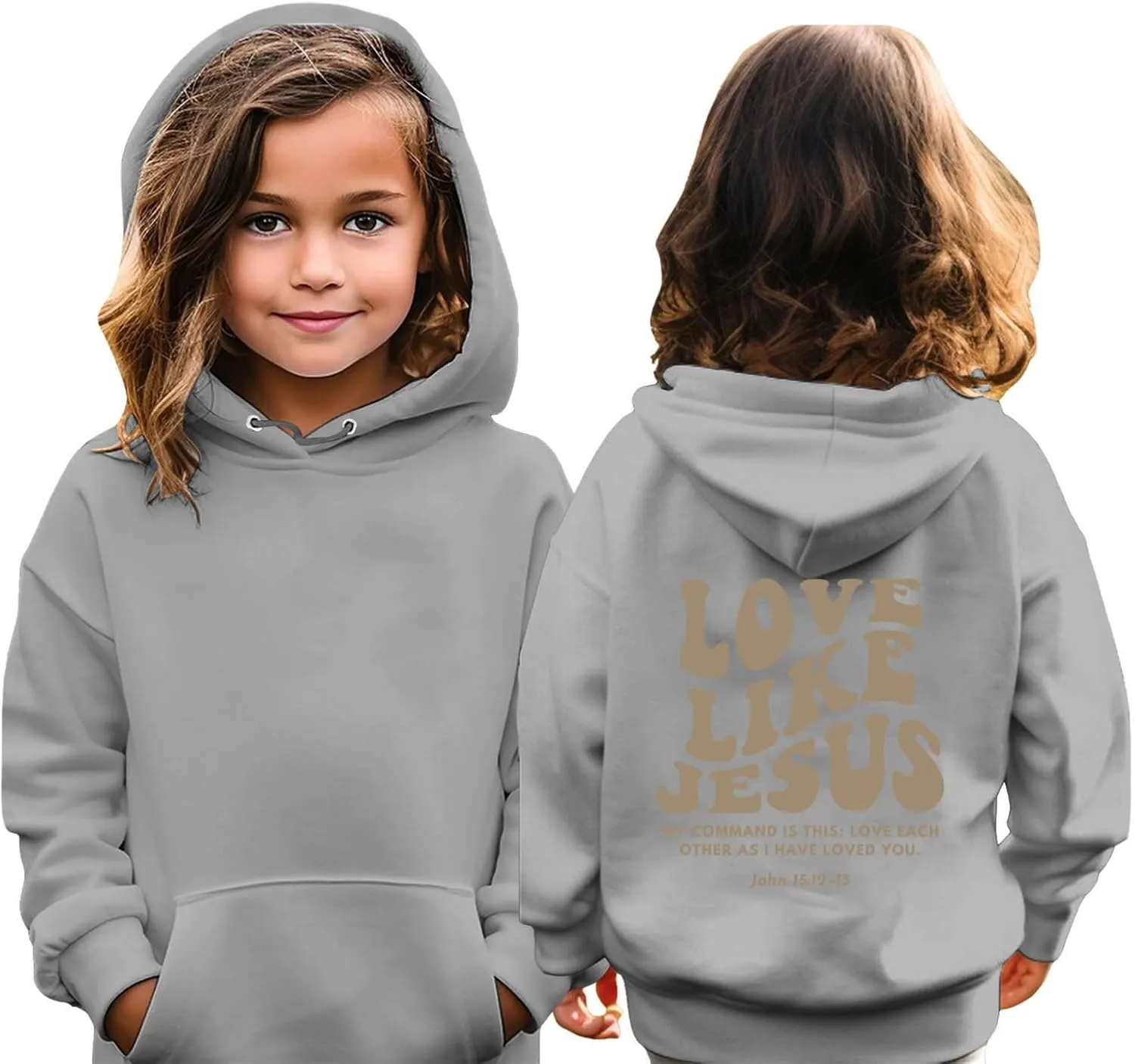 Love Like Jesus Hoodies for Girls Oversized Sweatshirt Letter Graphic Cute Sweatshirts Casual Loose Fall Clothes