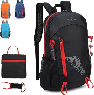 Lywencom Hiking Backpack,20L sports lightweight folding waterproof ultra-light backpack suitable for outdoor camping picnic (black)