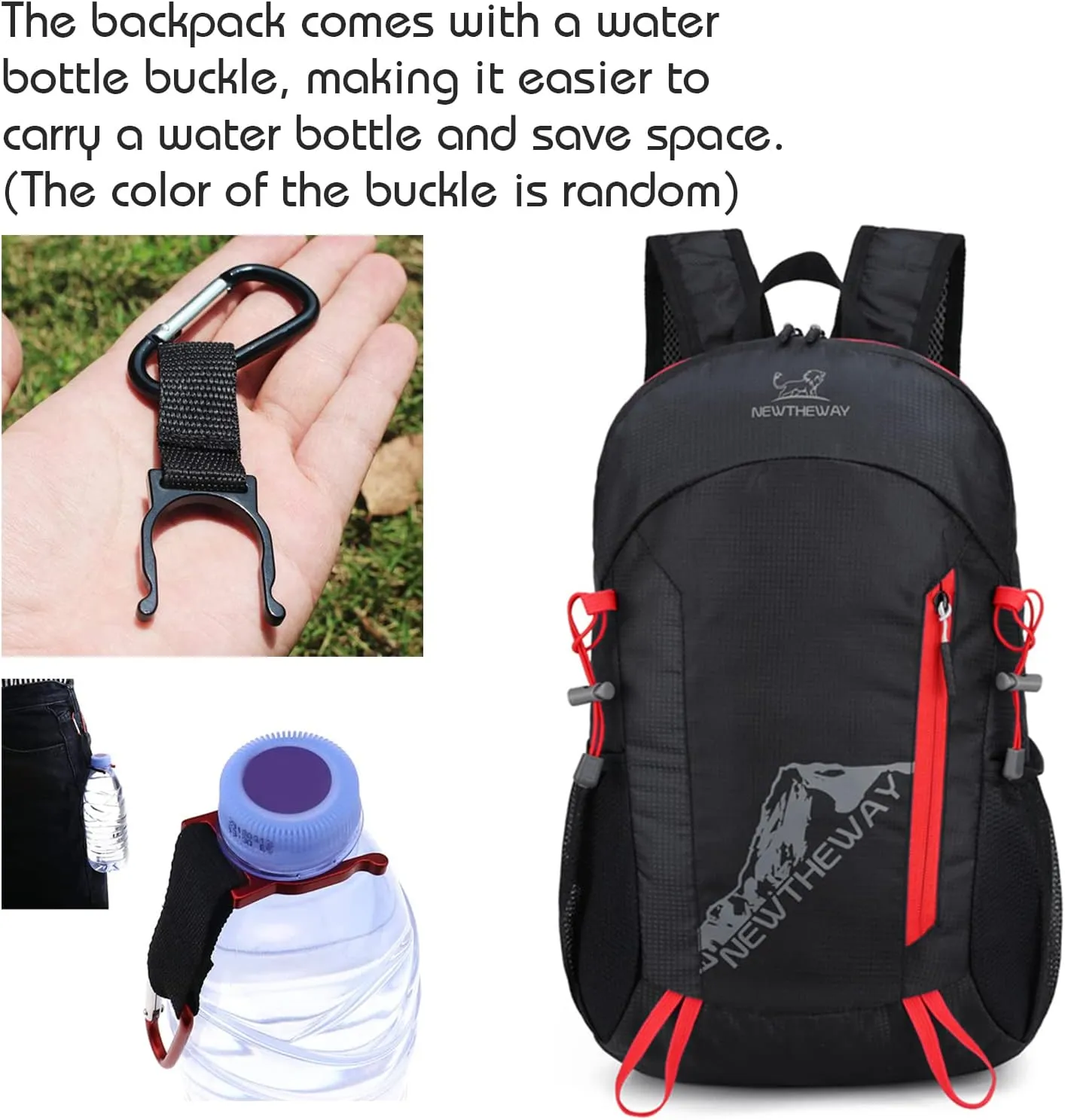 Lywencom Hiking Backpack,20L sports lightweight folding waterproof ultra-light backpack suitable for outdoor camping picnic (black)