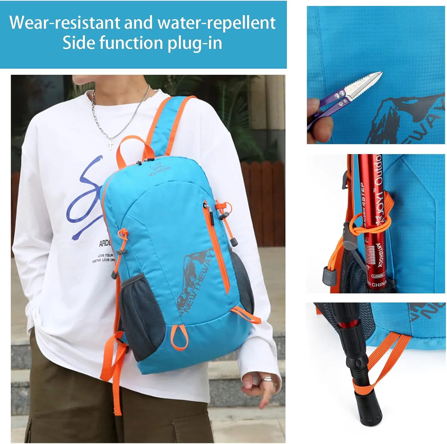Lywencom Hiking Backpack,20L sports lightweight folding waterproof ultra-light backpack suitable for outdoor camping picnic(blue), LW026