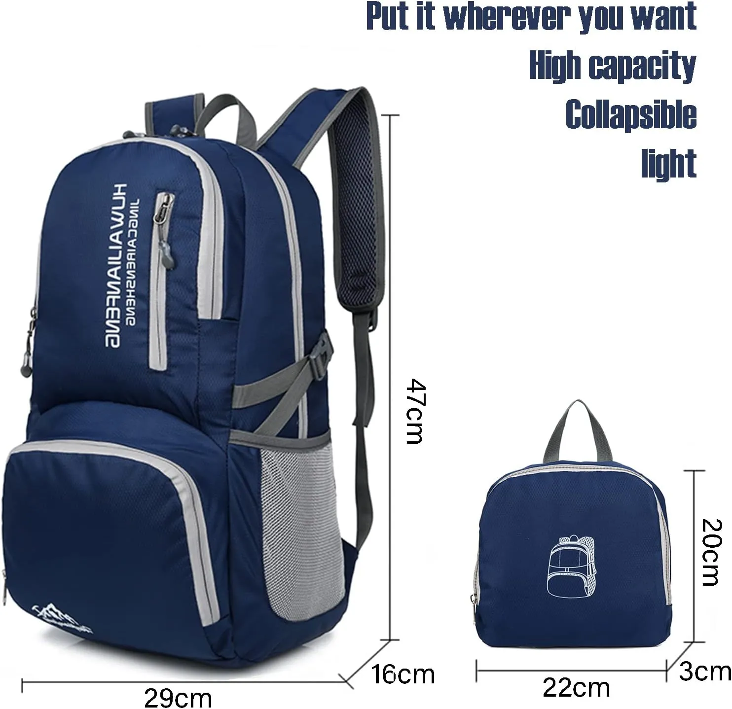 Lywencom Hiking Backpack,30l sporty lightweight folding waterproof ultralight backpack for outdoor camping picnic hiking running bag with waterproof rain