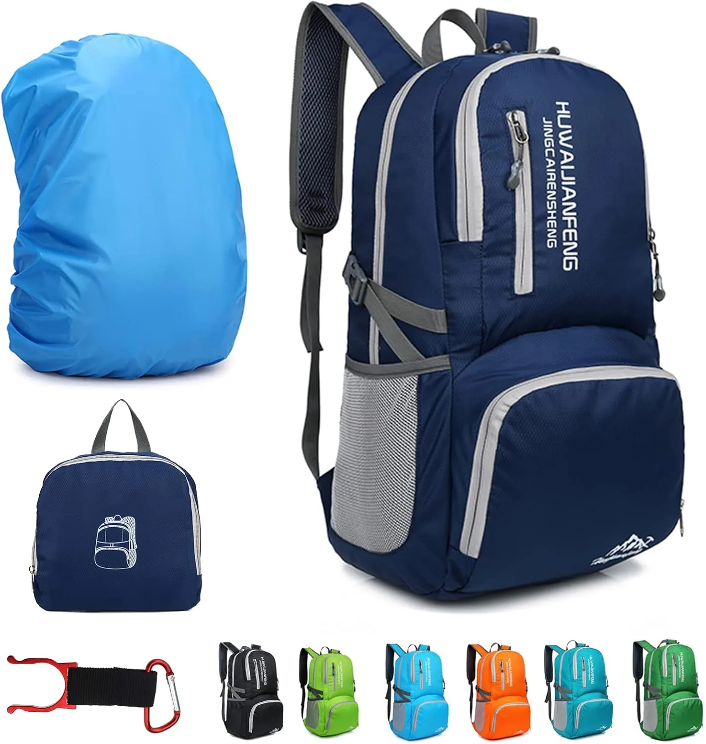 Lywencom Hiking Backpack,30l sporty lightweight folding waterproof ultralight backpack for outdoor camping picnic hiking running bag with waterproof rain