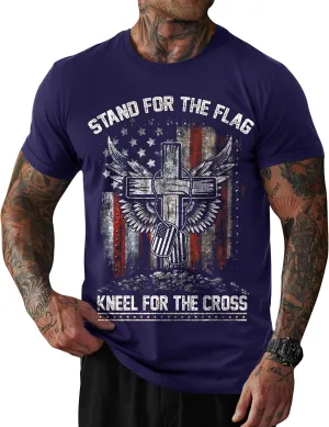 Mainfini Men's 4th of July T-Shirt American Flag 1776 Short Sleeve Tshirt (S-3XL)