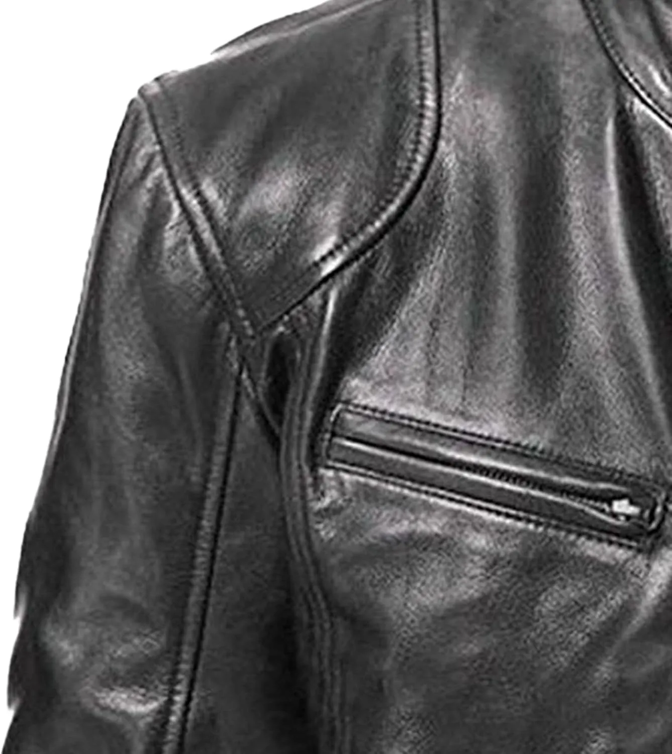 Maiyifu-GJ Men's Leather Jackets Stand Collar Slim Fit Faux Leather Jacket Casual Lightweight Motorcycle Biker Coat Outerwear