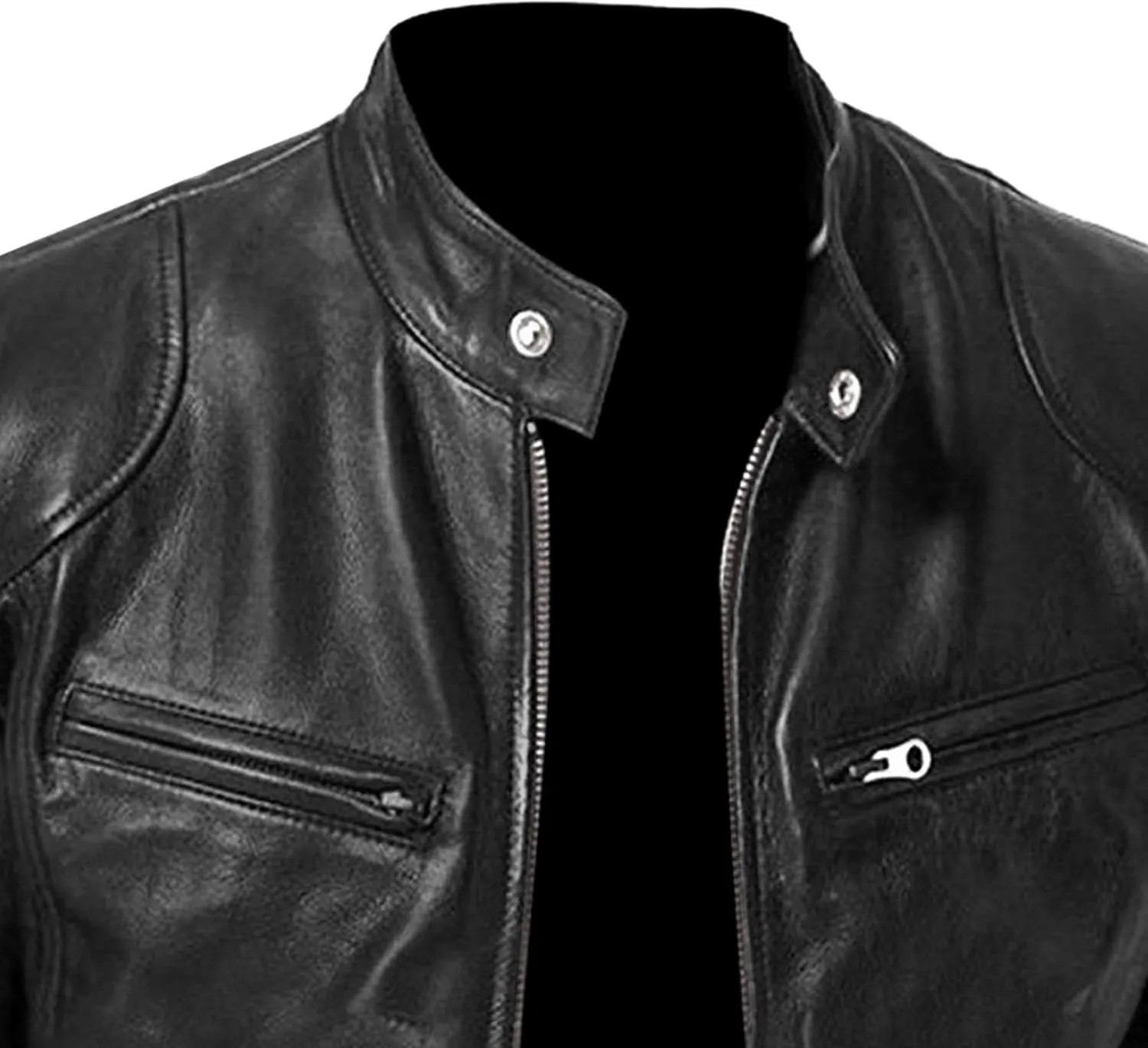 Male Cafe Racer Style PU Jacket Motorcycle Distressed Leather Jackets Moto Coat Bikers Leather Biker Blazer