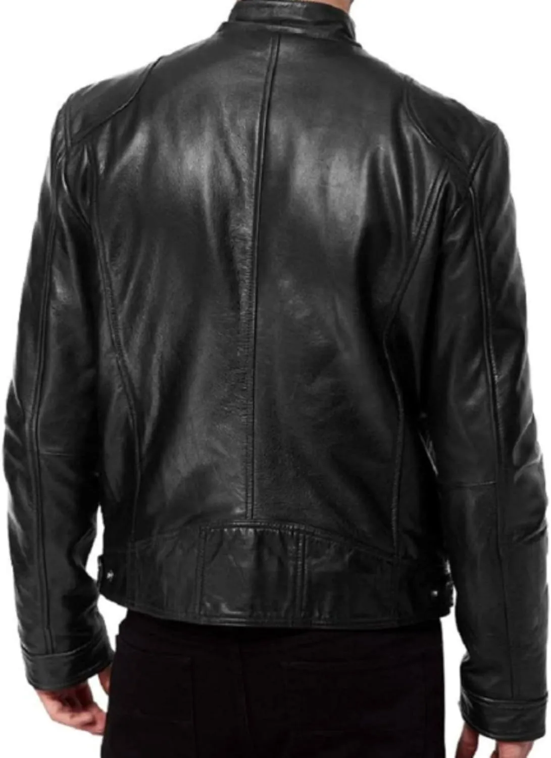 Male Cafe Racer Style PU Jacket Motorcycle Distressed Leather Jackets Moto Coat Bikers Leather Biker Blazer