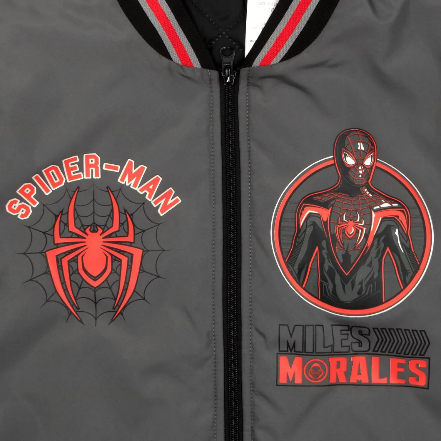 Marvel Superheroes Boy's Bomber Jacket - Spider-Man, Miles Morales, Black Panther, Ghost-Spider, Venom Bomber Jacket for Kids