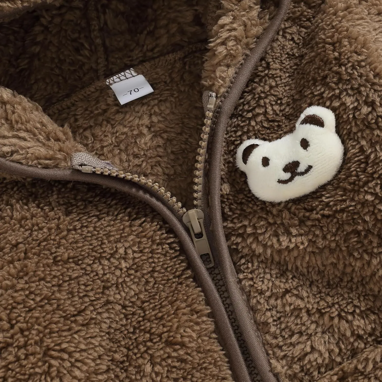 Meiweileya Baby Girl Boy Fleece Zip Up Hoodie Bear Ears Fuzzy Jacket Hooded Teddy Coat Winter Shacket Warm Outwear Cardigan