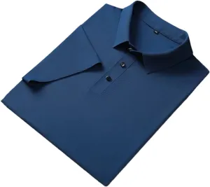 Men Polo Shirts Classic Short Sleeve Tee Breathable Cooling Quick Dry Nylon Golf T-Shirt