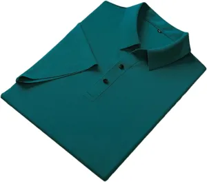 Men Polo Shirts Classic Short Sleeve Tee Breathable Cooling Quick Dry Nylon Golf T-Shirt