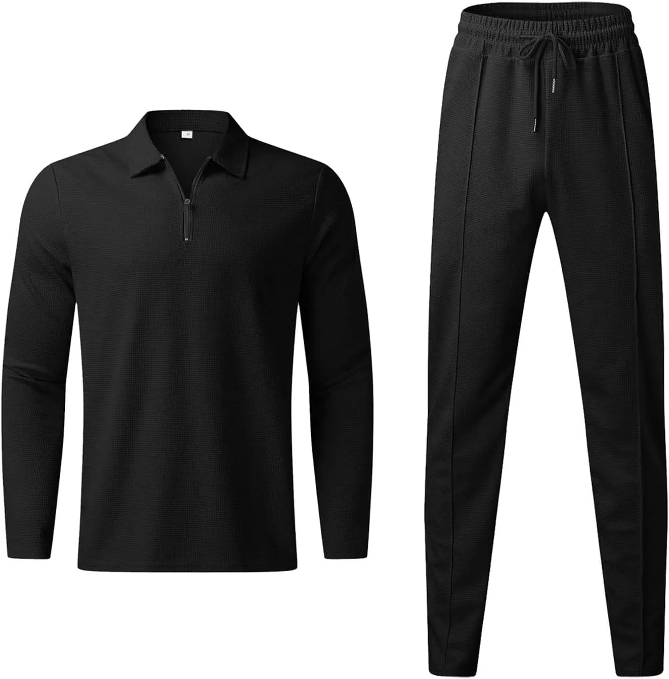 Mens 2 Piece Sweatsuits Outfits Short Sleeve Polo Shirt Loungewear & Joggers Sweatpants Fall Casual Track Suits Set