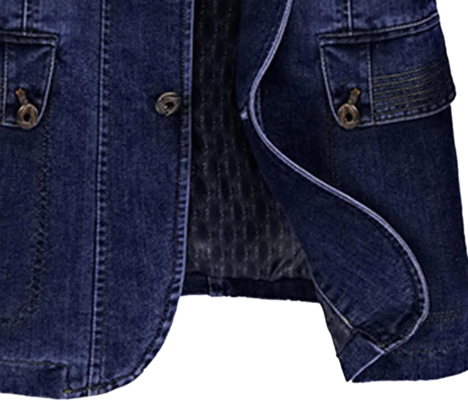 Men's Cowboy Denim Blazer Jacket Classic Notched Collar 3 Button Coat Tailoring Distressed Casual Coats