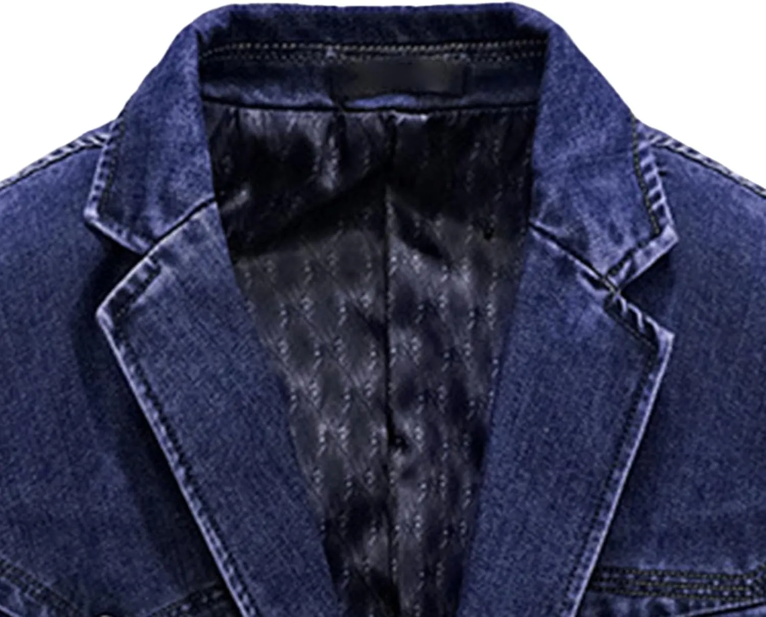 Men's Cowboy Denim Blazer Jacket Classic Notched Collar 3 Button Coat Tailoring Distressed Casual Coats