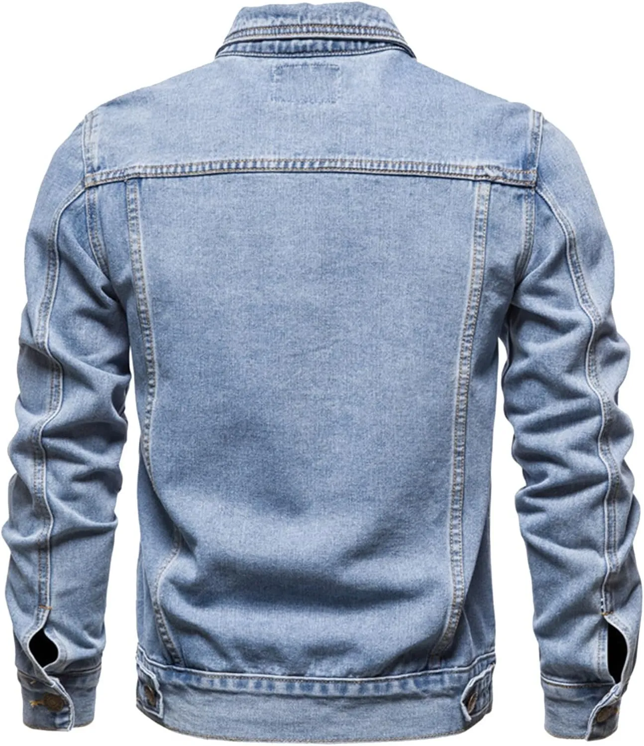 Mens Denim Jacket, Men'S Casual Workwear Long Sleeve Lapel Collar Denim Jacket Loose Multi Pocket Coat