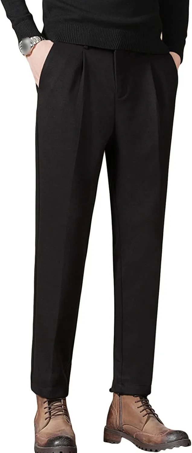 Men's Flex Flat Front Straight Fit Pant Skinny-Fit Wrinkle-Free Business Comfort Stretch Dress Chino Pant