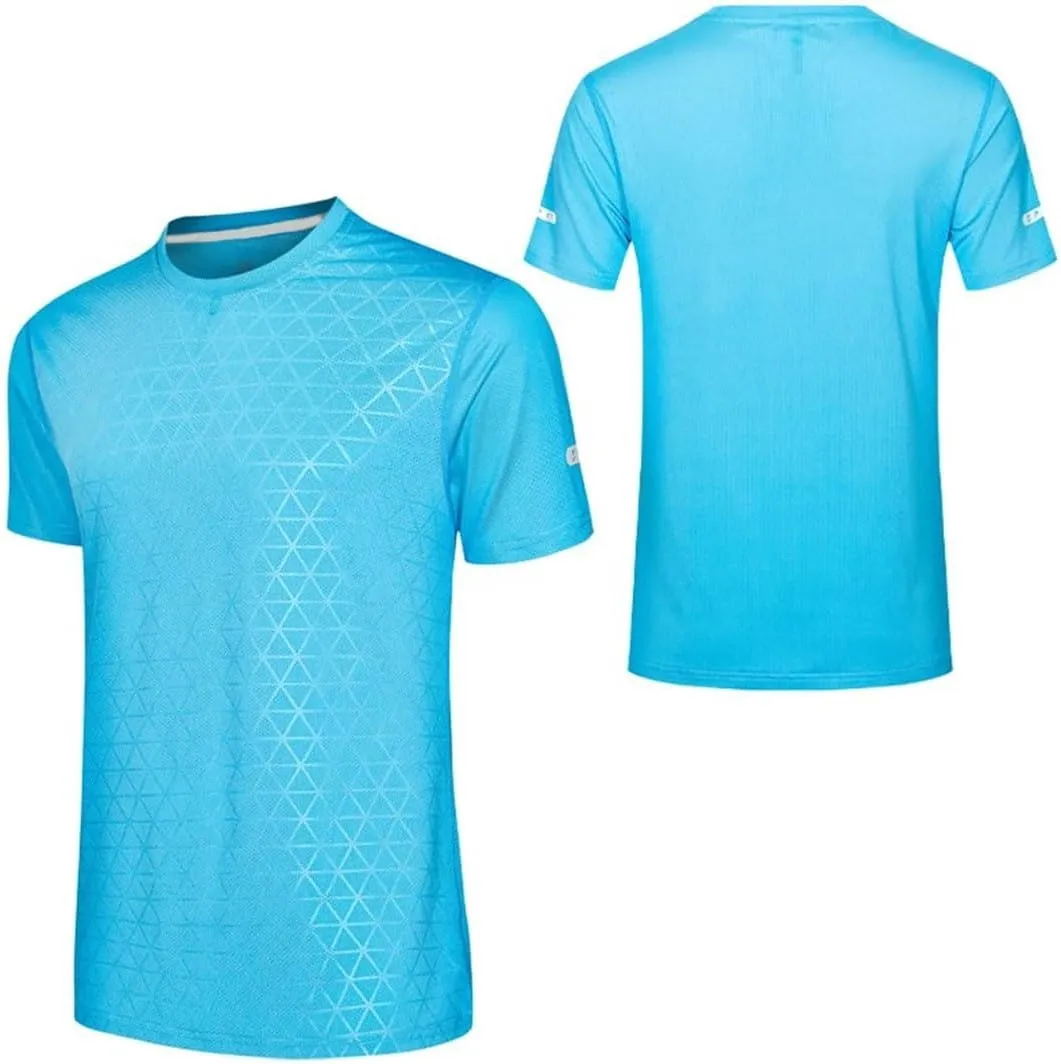 Mens Gym Training Shirt Quick Dry Tee Summer Fashion Workout Running Football Jersey Casual Top