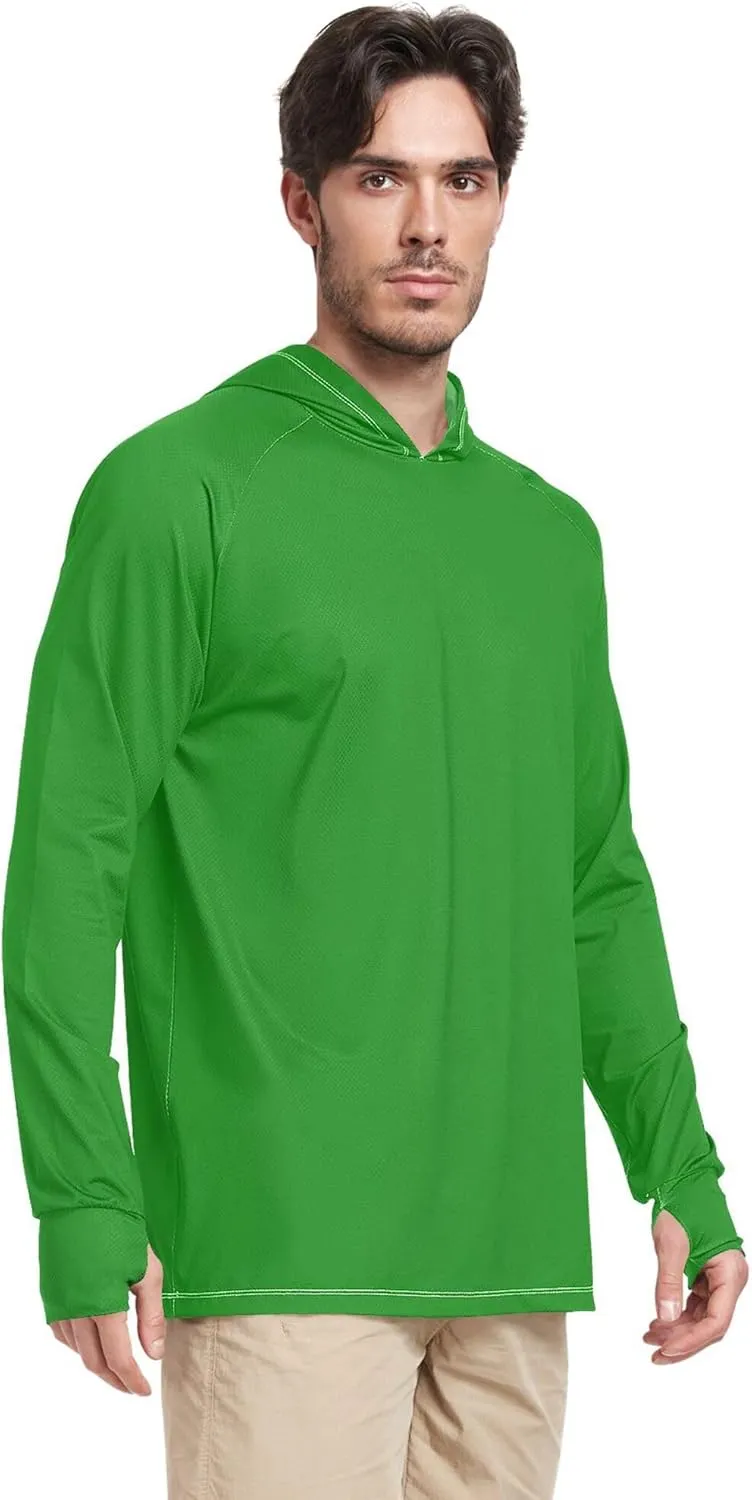 Mens Hoodie Sun Protection Long Sleeve UPF 50   Mens Sun Shirts Quick-Dry Rashguard for Men Swim Shirt