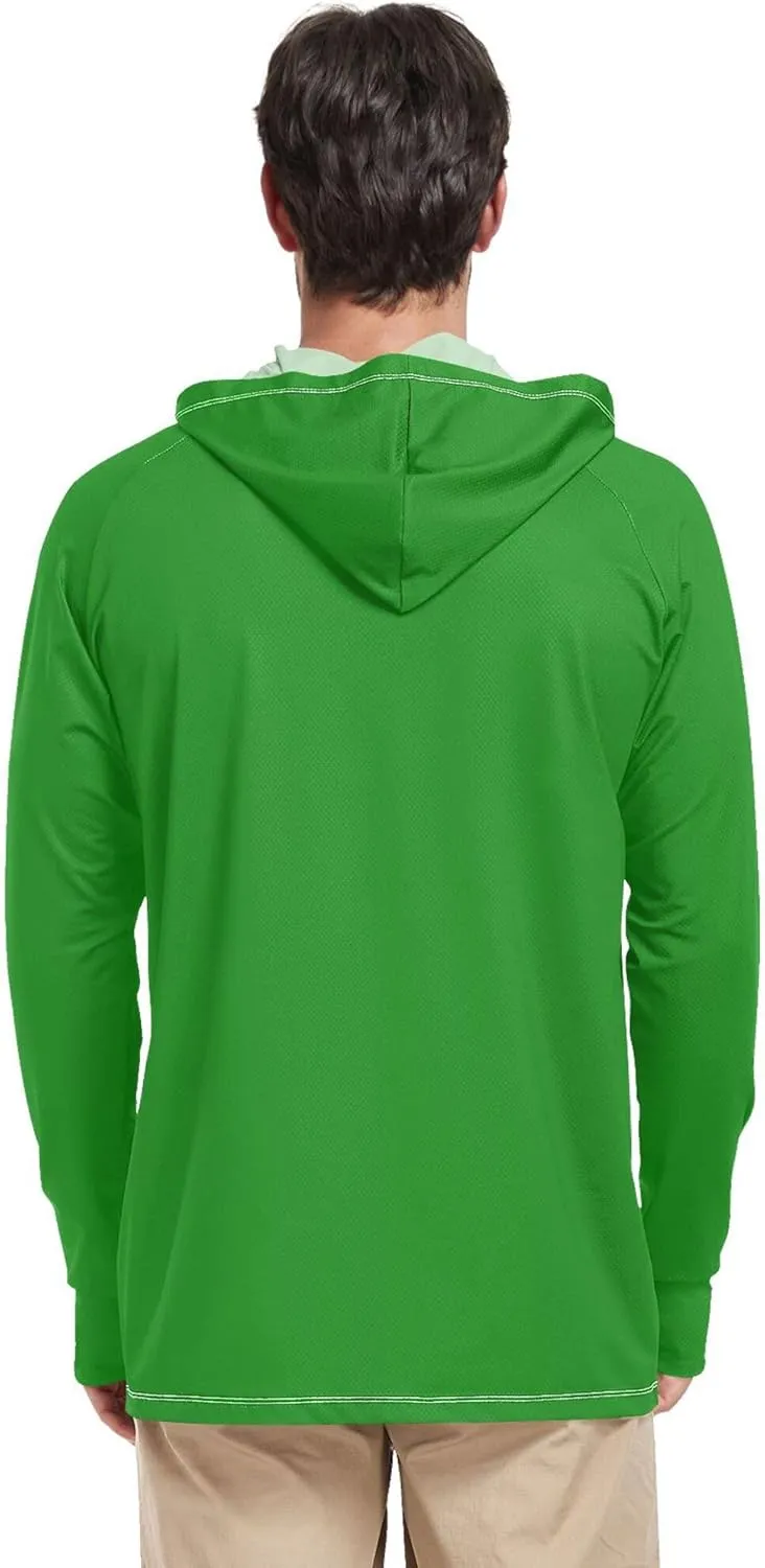 Mens Hoodie Sun Protection Long Sleeve UPF 50   Mens Sun Shirts Quick-Dry Rashguard for Men Swim Shirt