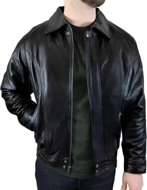 Mens Leather Jacket Mens Genuine Leather Bomber Jacket Motorcycle Jacket With Zip Out Liner