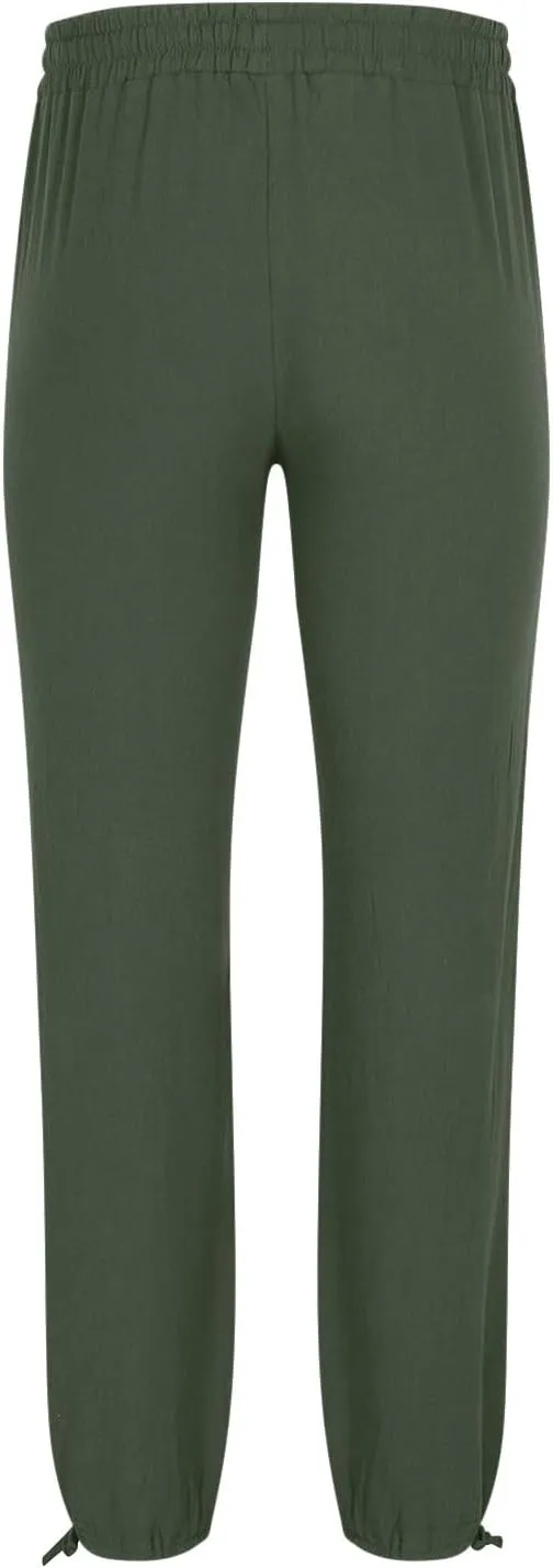 Mens Linen Cargo Pants Casual Drawstring Summer Beach Pants Elastic Waist Yoga Jogger Pants with Pockets