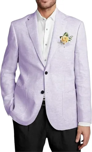 Men's Linen Suit Jacket for Men Casual Linen Blazers for Men Summer Wear Sports Coats Linen Suit Blazer for Wedding Party