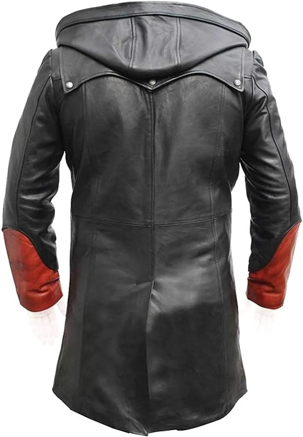 Men's Maroon Leather Trench Coat  Game-Inspired Long Cosplay Costume Jacket