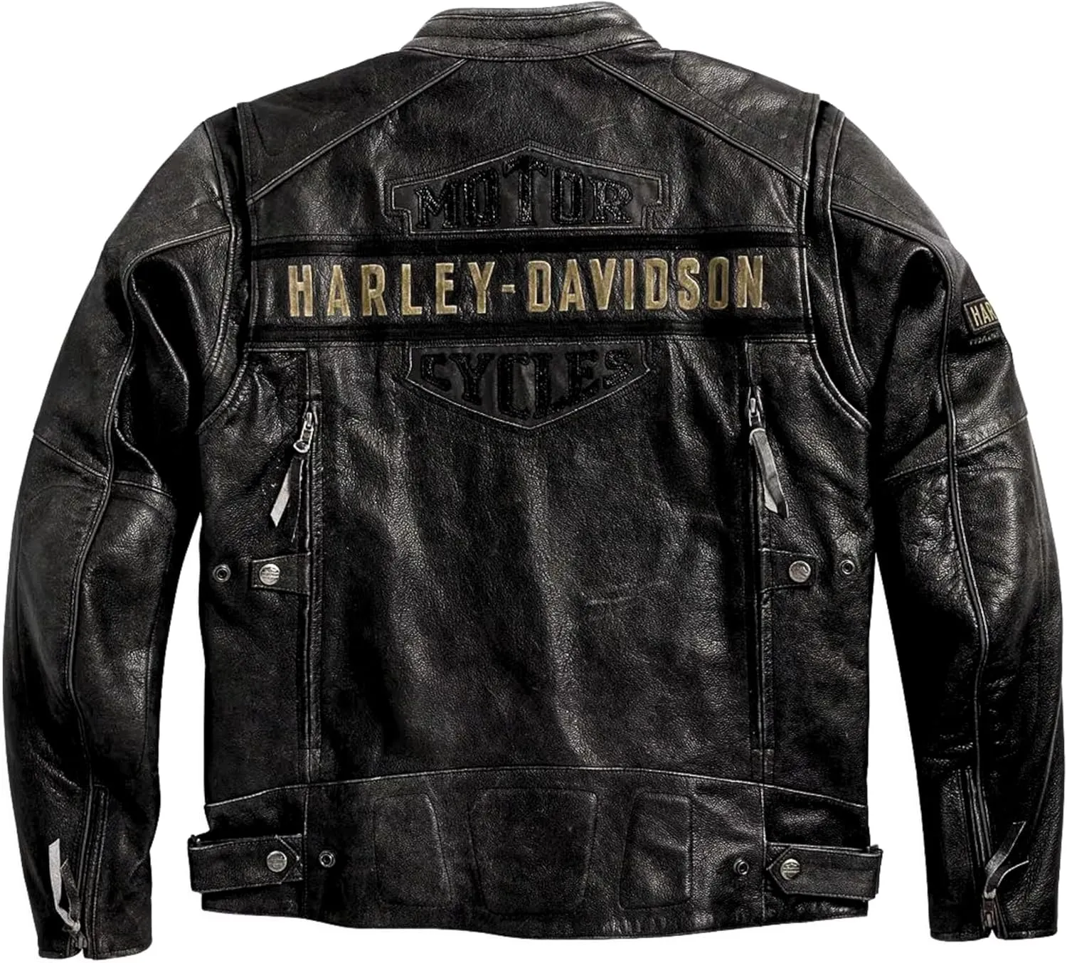 Mens Passing Link Biker Jacket  Triple Vents Moto Cafe Racer Black Motorcycle Jacket