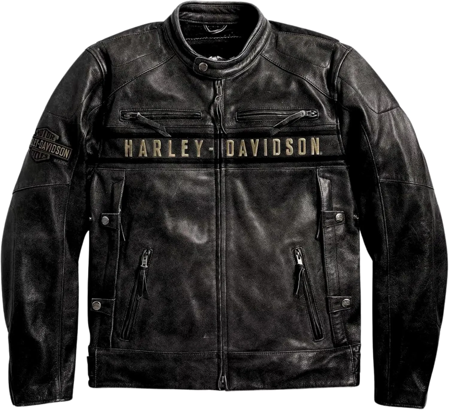 Mens Passing Link Biker Jacket  Triple Vents Moto Cafe Racer Black Motorcycle Jacket