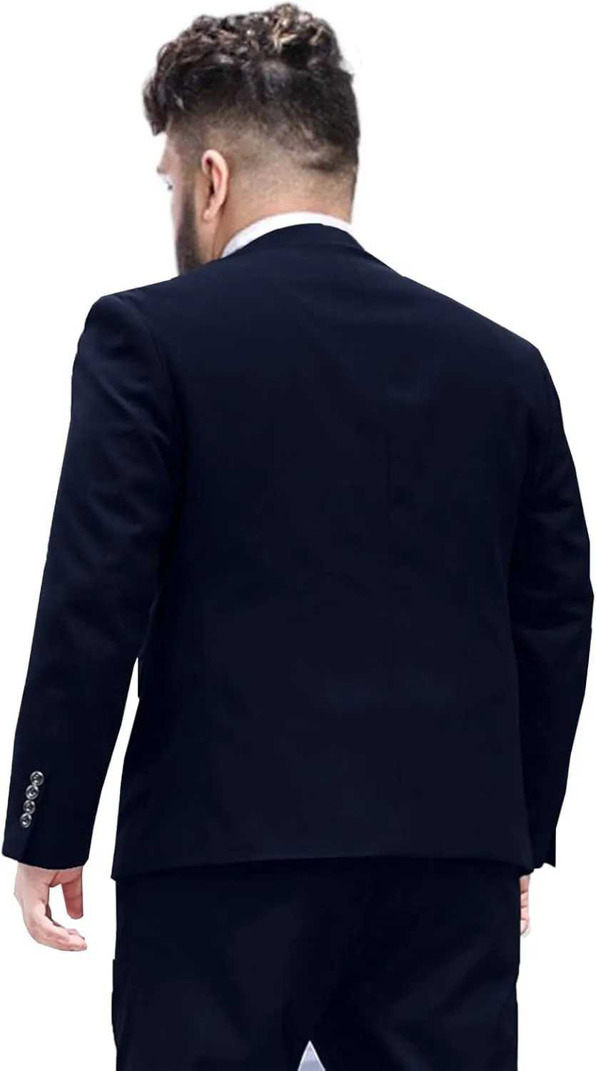 Men's Plus Size 3 Pieces Suit Big Tall Notch Lapel Two Buttons Wedding Tux Vest Pants