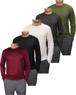 Mens Quick Dry T Shirts Long Sleeve Athletic Running Workout Sun Protective Fishing Hiking Tshirts Active Wicking Tee