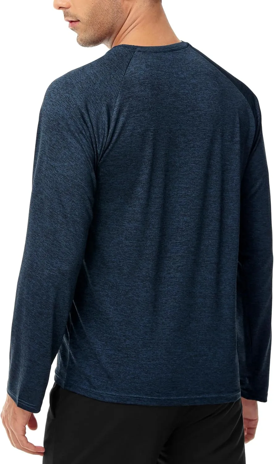 Mens Shirts 3 Pack Dry Fit Moisture Wicking Quick Dry Elastic Athletic Crew Neck Long Sleeve T Shirts