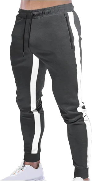 Men's Sweatpants Jogger Track Pants Slim Fit Gym Workout Running Sports Pants with Zipper Pockets
