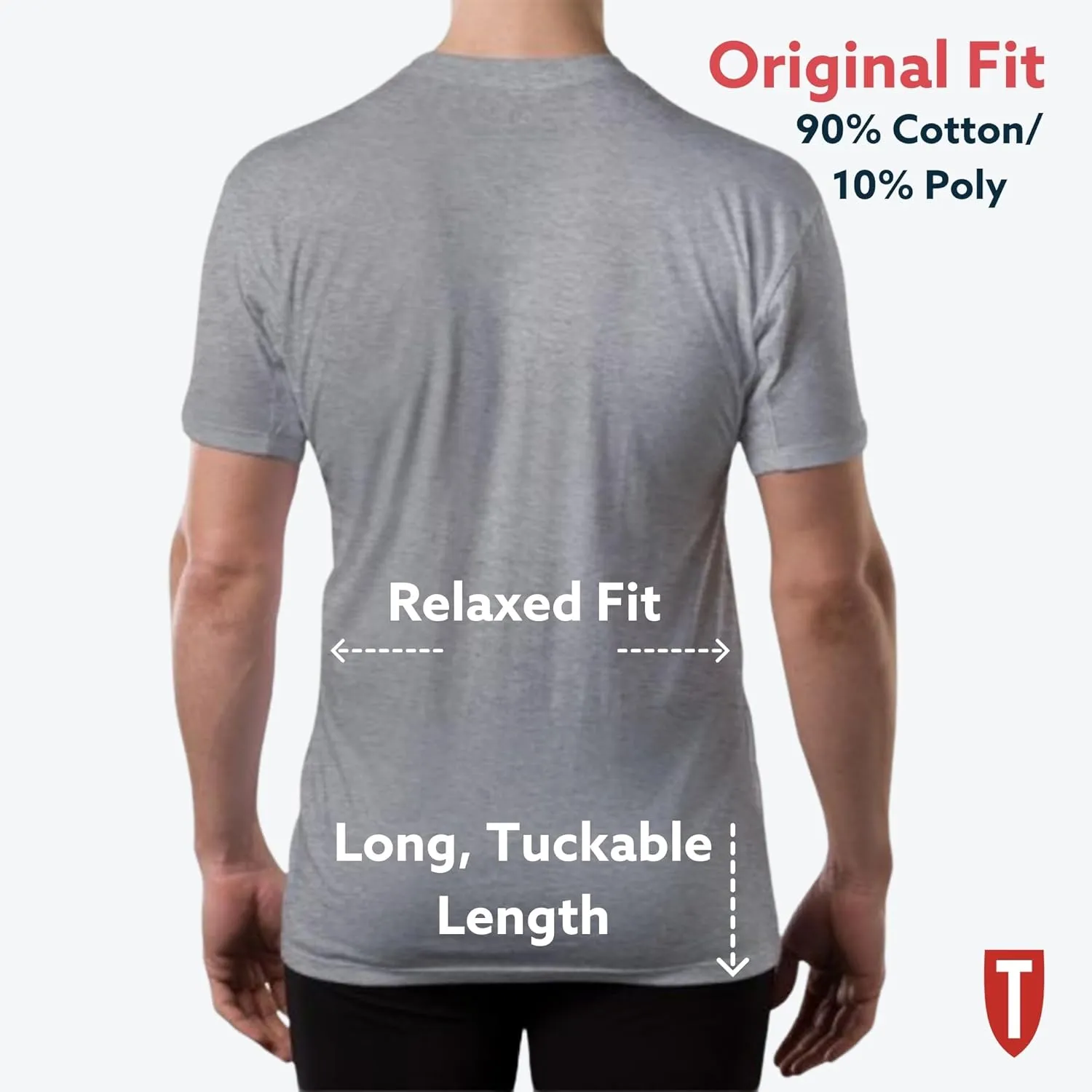 Men's Sweatproof Undershirt | Cotton Crew Neck | Original Fit | with Sweat Pads