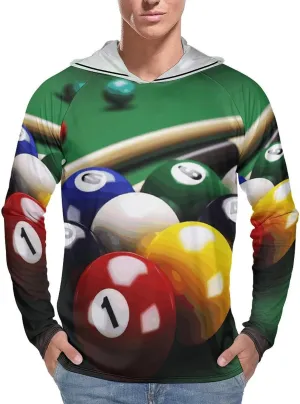 Men's UPF 50  Sun Protection Hoodie Outdoor UV Shirts Billiards Long Sleeve Quick Dry Fishing Hiking Shirt