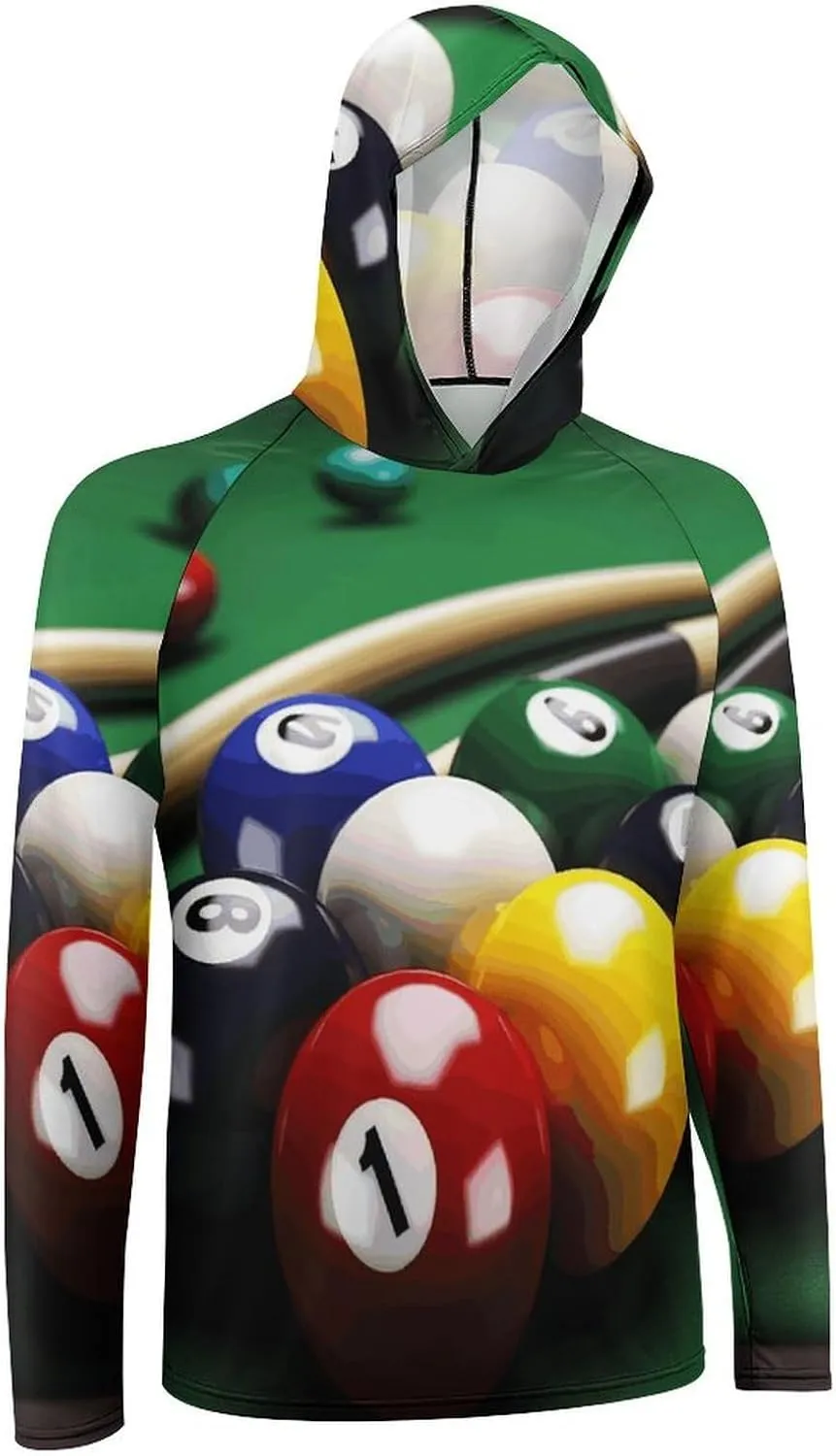 Men's UPF 50  Sun Protection Hoodie Outdoor UV Shirts Billiards Long Sleeve Quick Dry Fishing Hiking Shirt