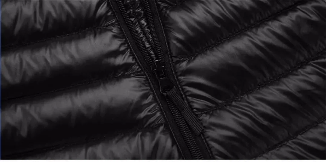 Men's Winter Down Coats Ultra Light Down Jacket Lightweight Feather Hooded Warm Portable Coat