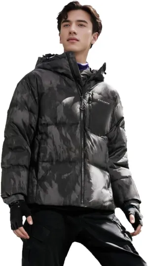 Men's Winter Short Down Jacket Hooded, Thickened Winter Warm Puffer Jacket Coat for Travel.