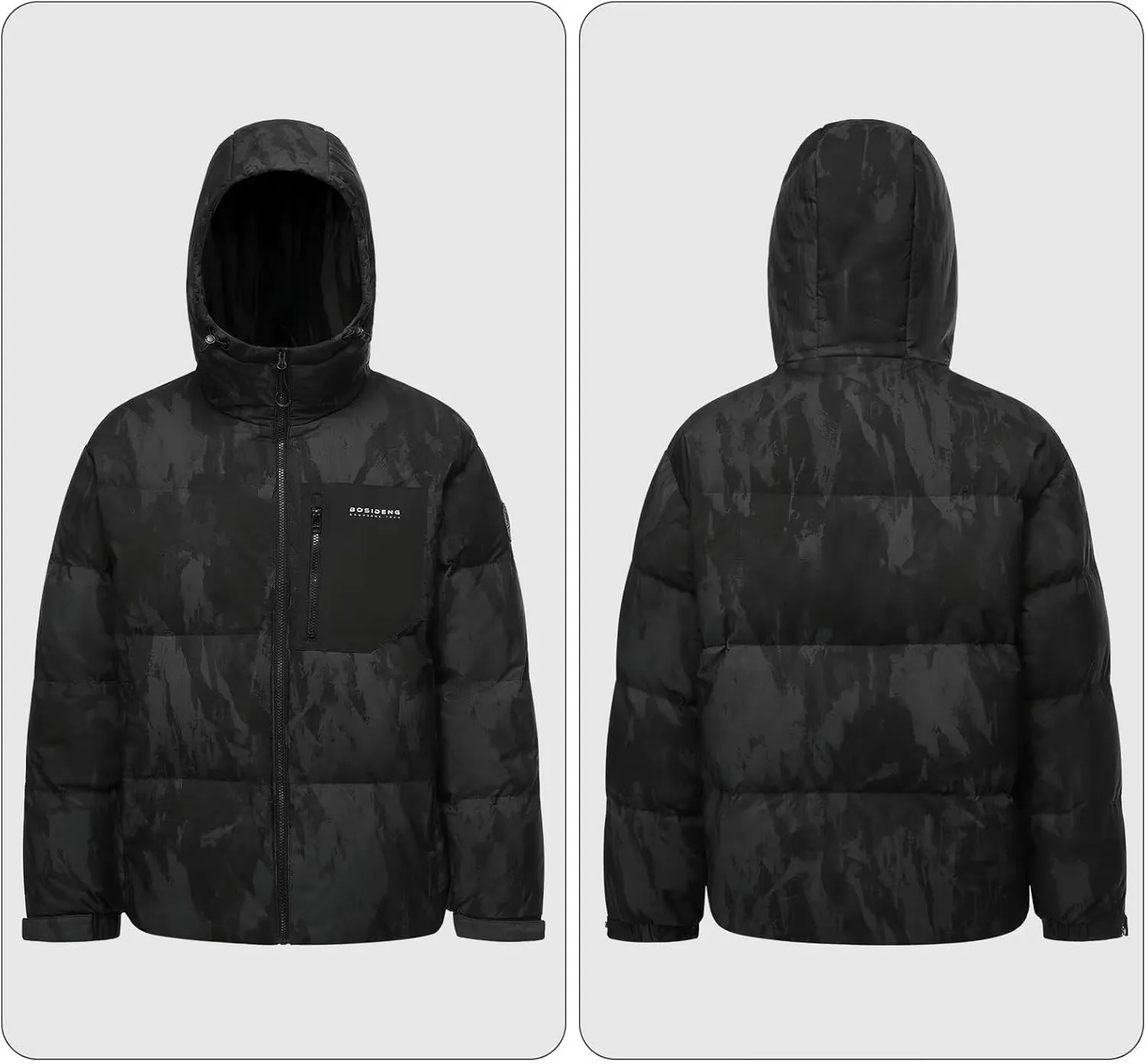Men's Winter Short Down Jacket Hooded, Thickened Winter Warm Puffer Jacket Coat for Travel.