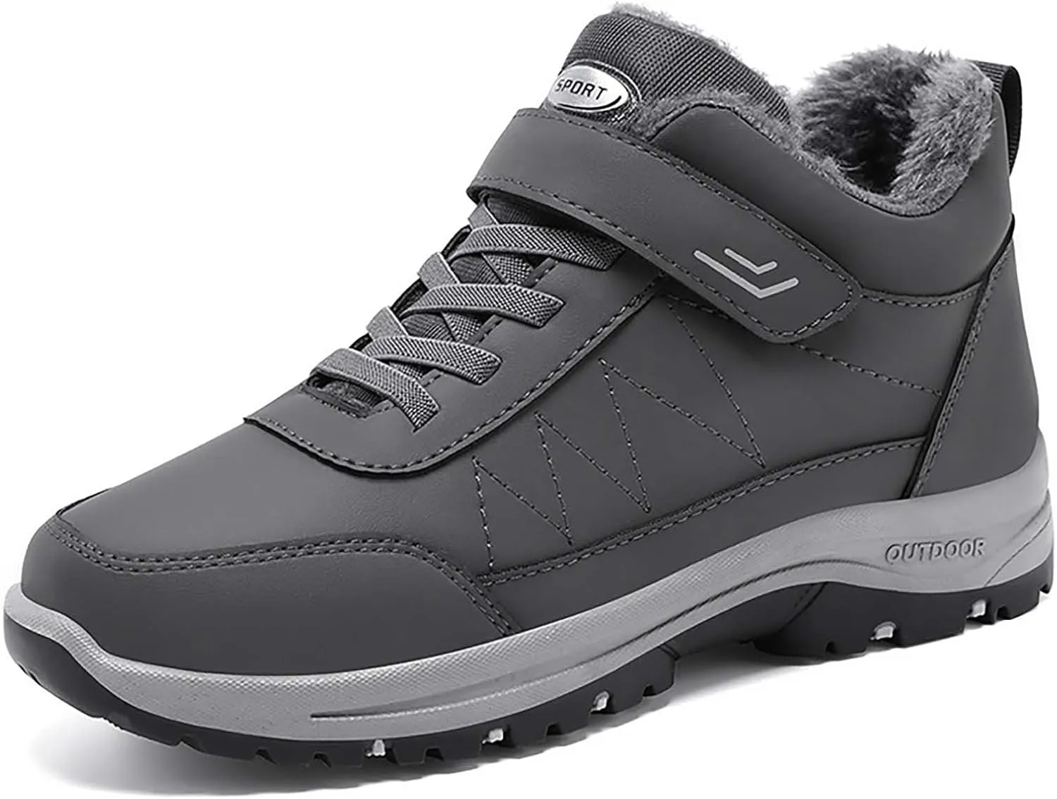 Men's Work Boots Slip On Hiking Sneakers Fur Lined Ankle Boot Women's Safety Shoes Composite Toe Platform Sneakers Indestructible Hike Grounded Footwear