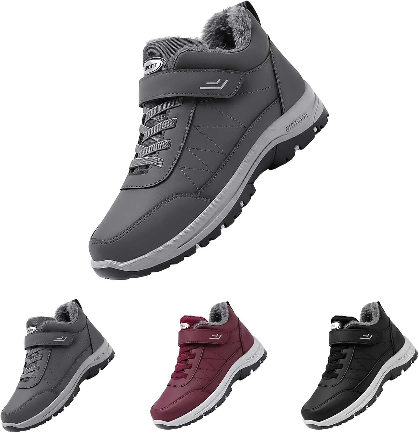 Men's Work Boots Slip On Hiking Sneakers Fur Lined Ankle Boot Women's Safety Shoes Composite Toe Platform Sneakers Indestructible Hike Grounded Footwear