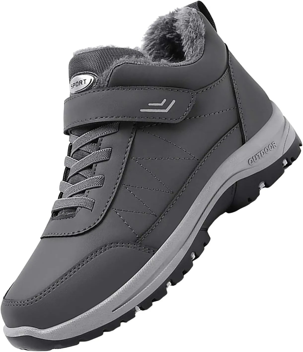 Men's Work Boots Slip On Hiking Sneakers Fur Lined Ankle Boot Women's Safety Shoes Composite Toe Platform Sneakers Indestructible Hike Grounded Footwear