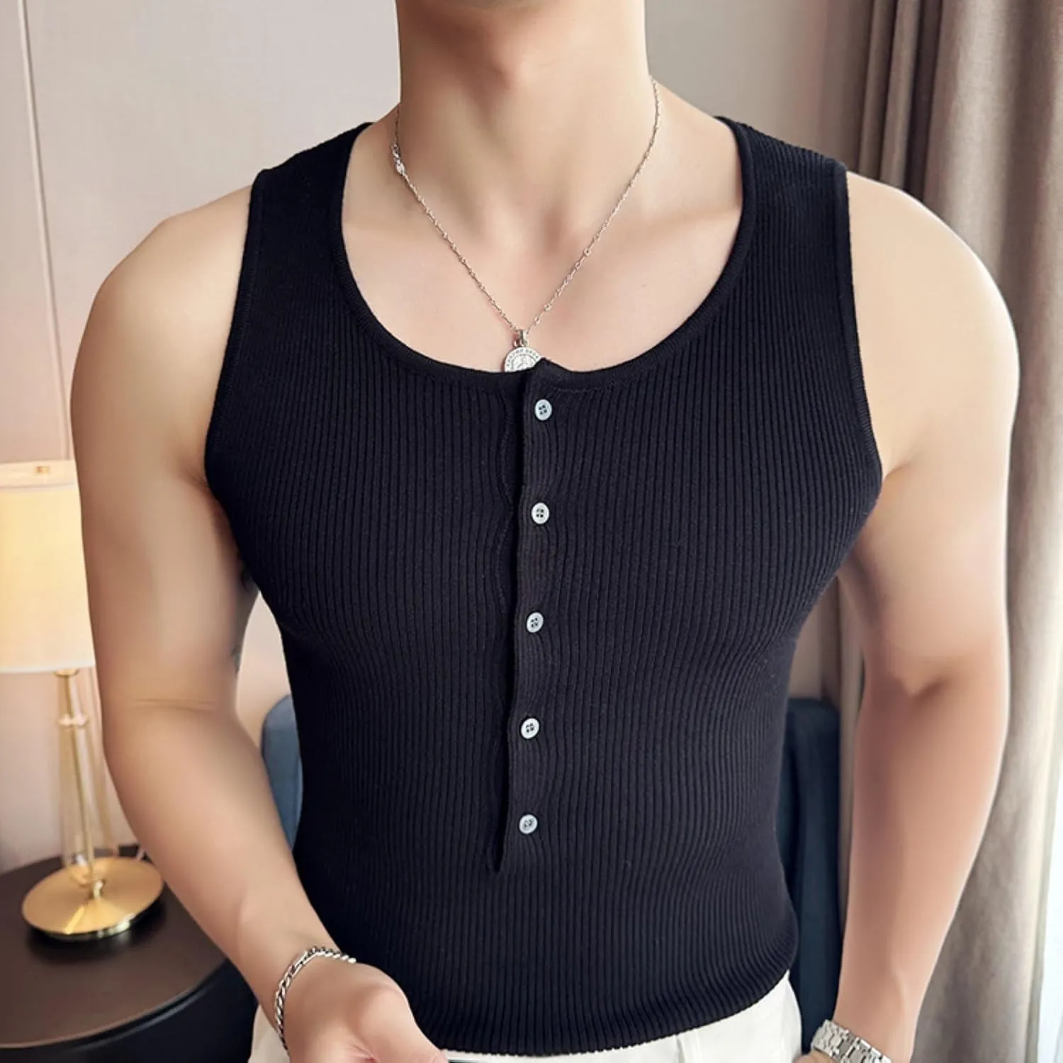Men's Workout Tank Tops Sleeveless Quick Dry T Shirts Crew Neck Athletic Yoga Tee Shirts