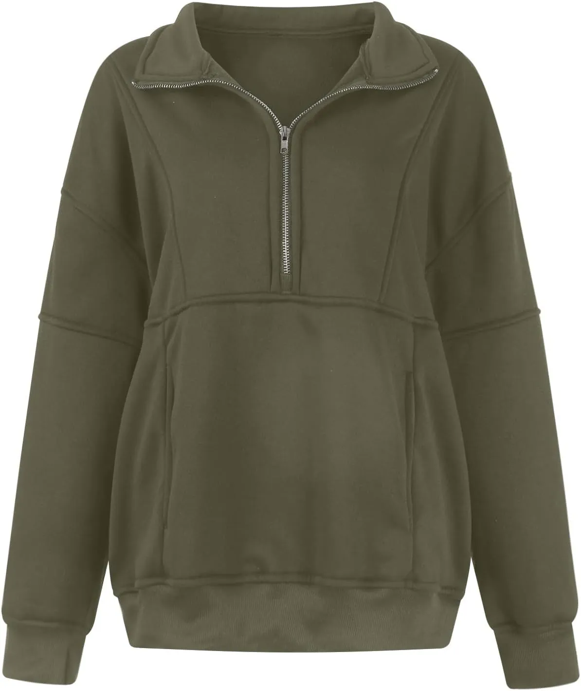 midelxp Half Zip Sweatshirt Women Fleece Oversized Hoodies Trendy Long Sleeve Quarter Zip Pullover Thumb Hole Winter Clothes