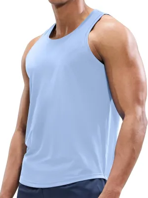 MIER Men's Tank Tops Workout Sleeveless Tee Shirts Muscle Athletic Gym Running Beach Tanks for Men, Quick Dry