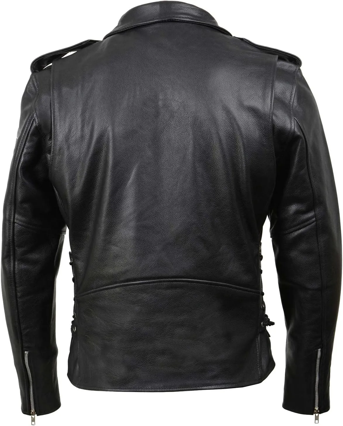 Milwaukee Leather LKM1781 Men's The Legend Classic Black Premium Leather Motorcycle Jacket w/Quilted Liner