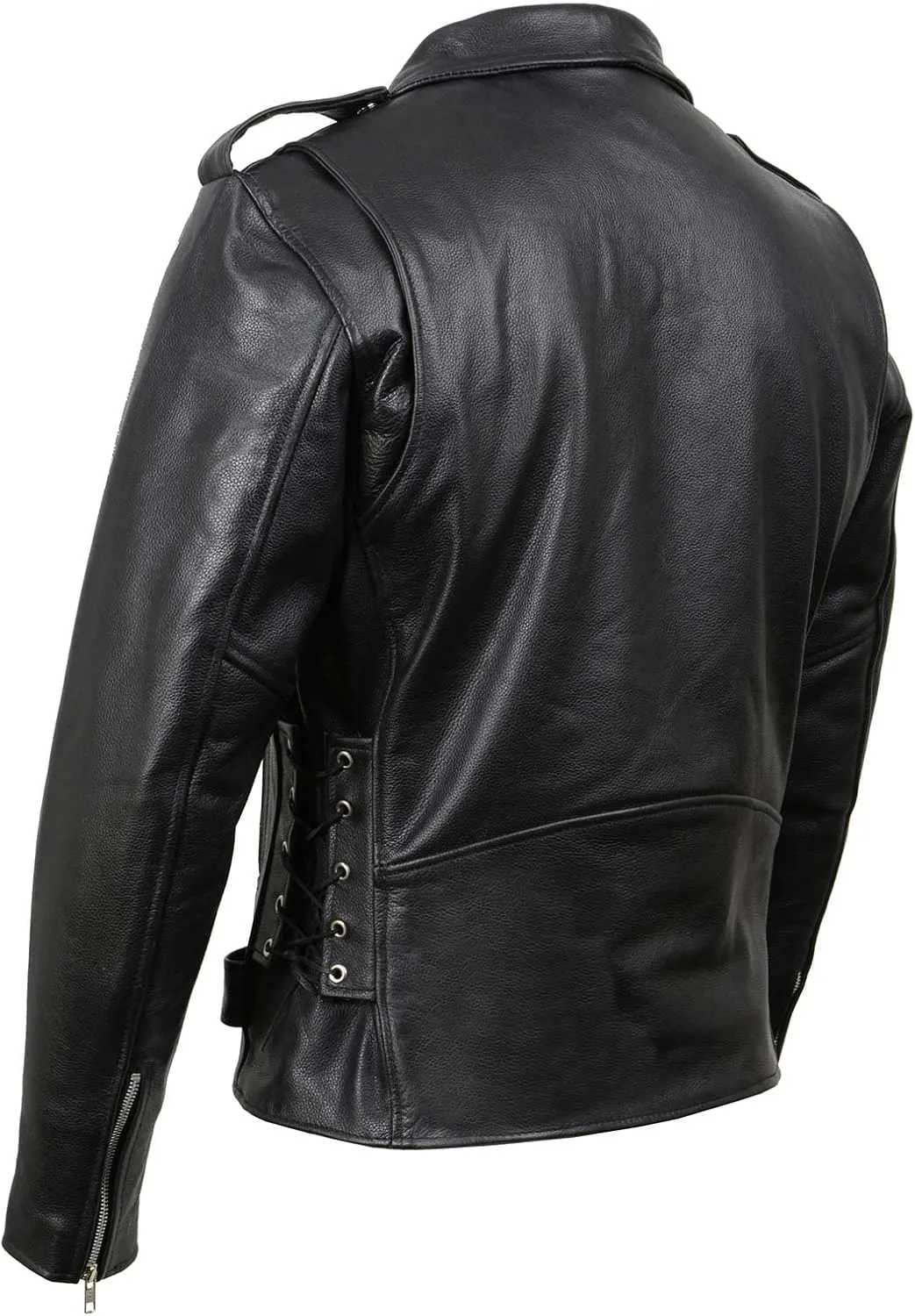 Milwaukee Leather LKM1781 Men's The Legend Classic Black Premium Leather Motorcycle Jacket w/Quilted Liner