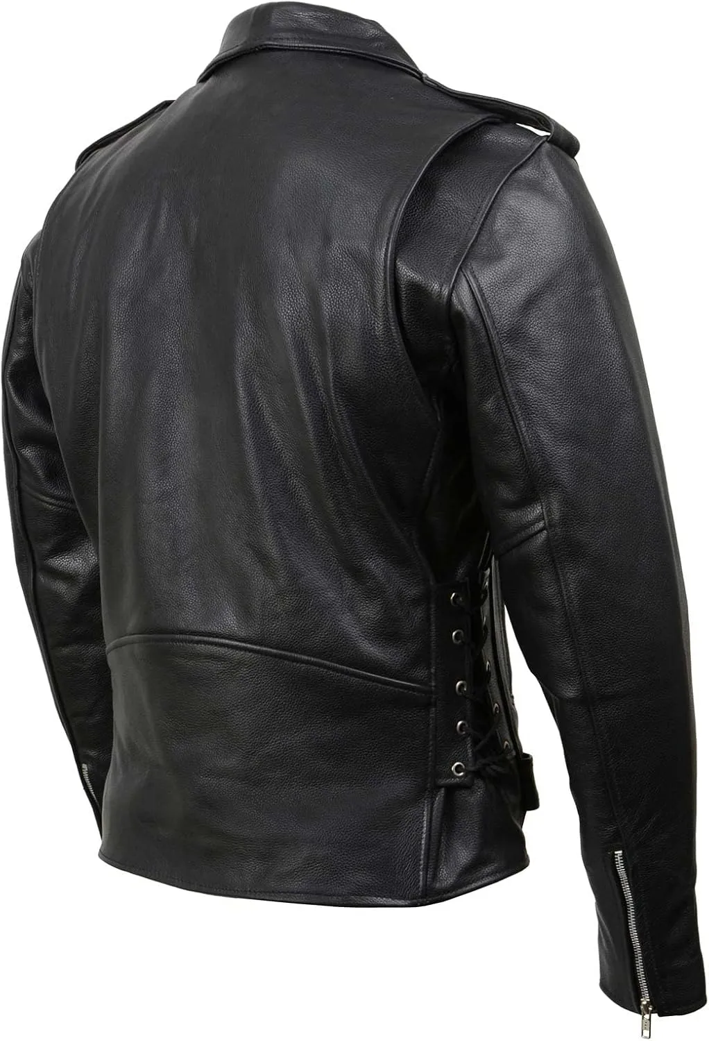 Milwaukee Leather LKM1781 Men's The Legend Classic Black Premium Leather Motorcycle Jacket w/Quilted Liner