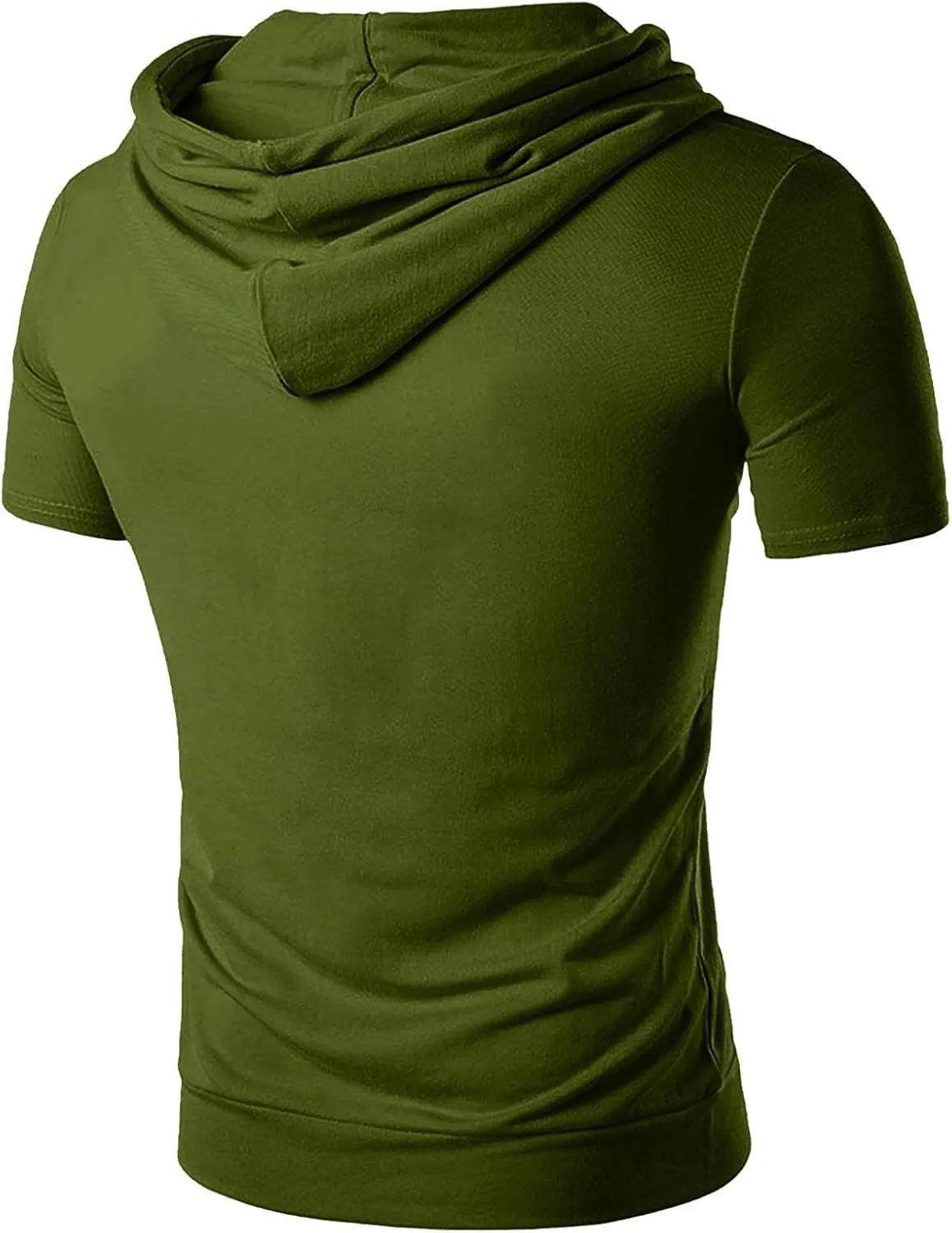 Mmoneyake Men's Short Sleeve Hoodies Lightweight Pullover Sweatshirts Gym Workout Athletic Shirt Solid Hoodies with Pockets